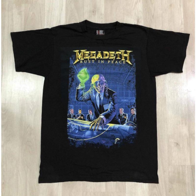 2026 MEGADETH Metal Band's Trendy Vintage Rock Punk Short-sleeved Loose-fitting Retro T-shirt