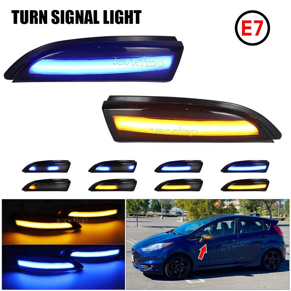 Top Quality Flowing Dynamic Side Turn Signal Lights for Ford Fiesta Mk7 MK6 B-Max 2PCS LED Yellow Mirror Blinker Sequential Lamp