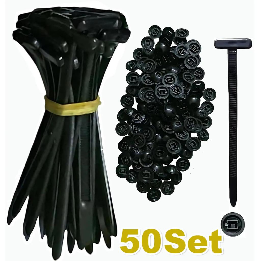 Universal Nylon Cable Tie Buckle Auto Fastener Screw Replacement Clip Car Fender Trunk Engine Guard Panel Wire Management Secure