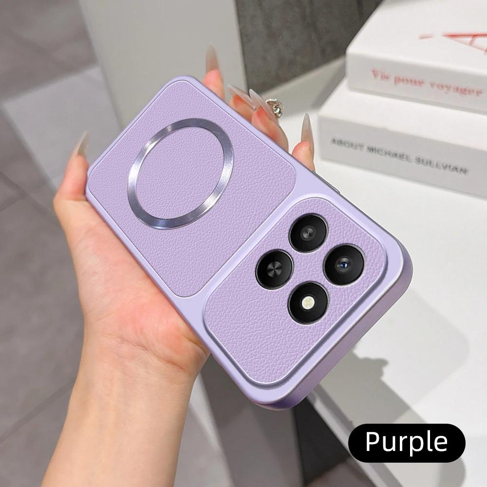 For Magsafe Phone Case For Motorola G56 G86 G14 G15 G32 G35 G52 G82 G10 G20 G30 Candy PU Lambskin Leather Shockproof Soft Cover