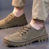Canvas Sneakers Men Breathable Sport Shoes Outdoor Wear-resistant Men's Hiking Shoes Fashion Lace-Up Training Working Shoes Male
