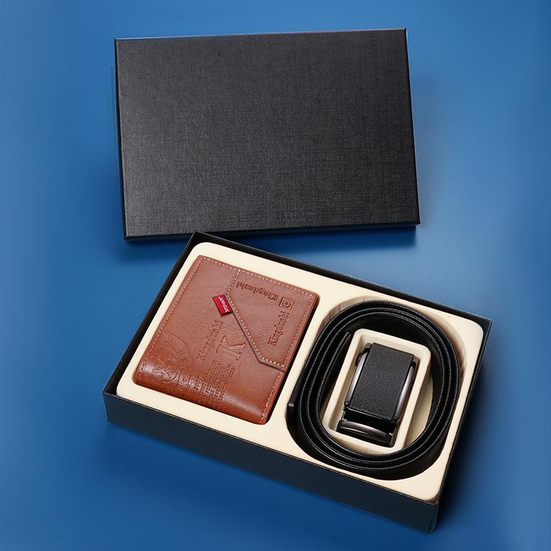 Ceinture Portefeuille Cadeau Aléatoire Homme Boîte Cadeau Boucle Automatique Ceinture Pantalon Ensemble Portefeuille Cadeau Cadeau