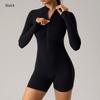 Damen Cross-Border Langarm Reißverschluss Bodysuit, Sexy Po-Hebender Fitness Jumpsuit, Sportbekleidung & Yoga Wear - DLT003