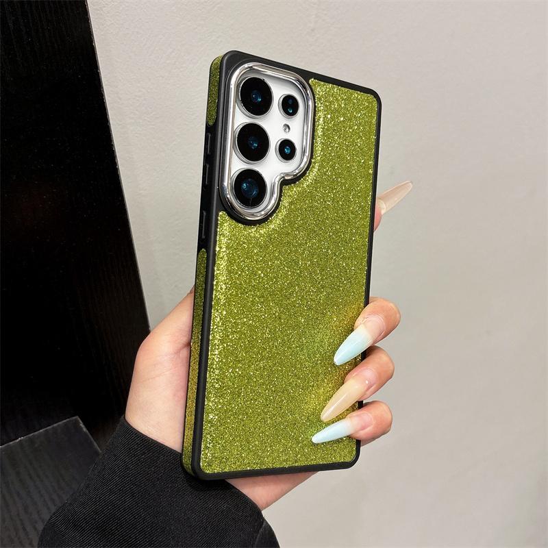 Luxury Glitter Bling Veneer TPU Leather Phone Case For Samsung Galaxy S26 S25 S24 S23 S22 Ultra Shockproof Soft Proteciton Cover