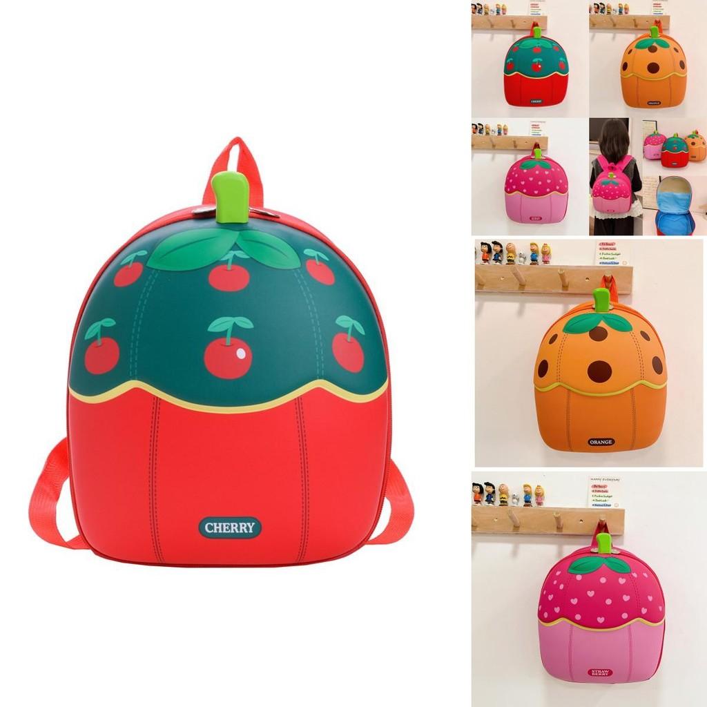 Letter Cherry Fruit Pattern Kids Backpack With Pvc Material For School And Outdoor Use