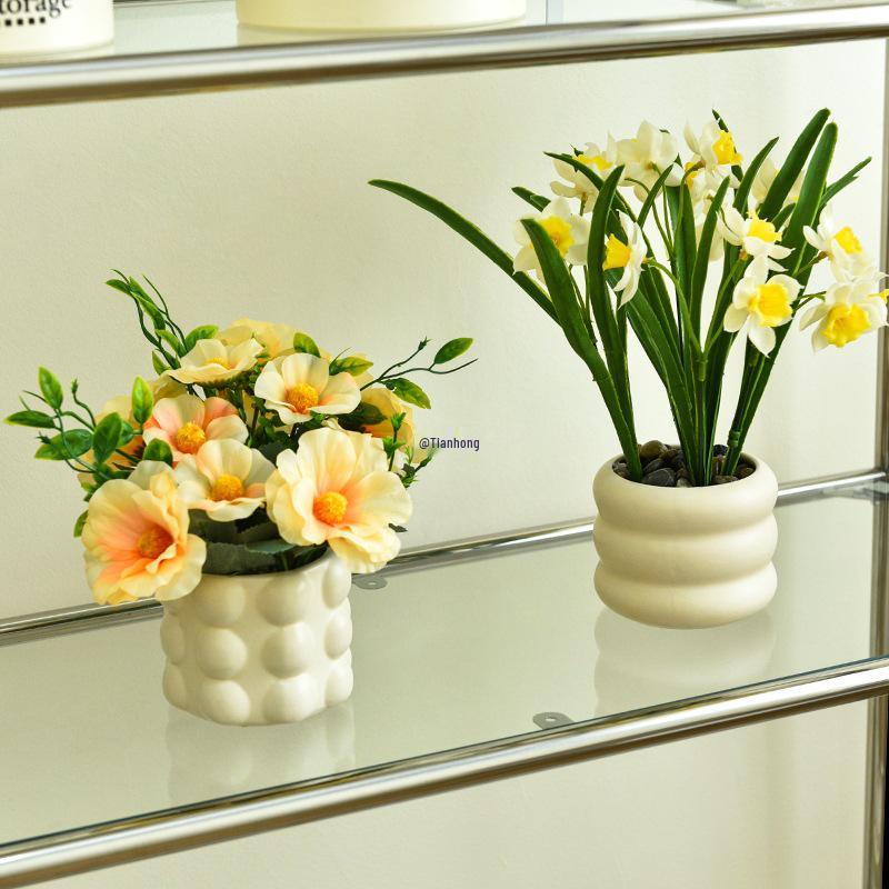 Artificial Flower Arrangement for Home or Office Décor: Living Room, Bedroom, Dining Table & Bonsai-Inspired