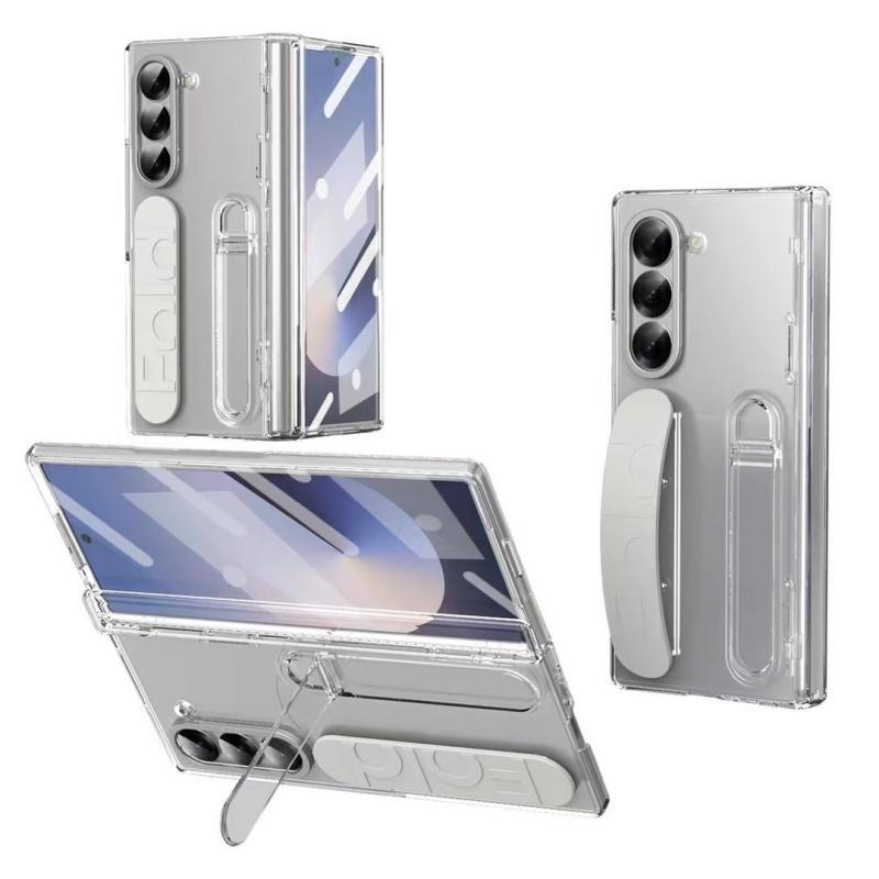 Wristband Holder Hinge Phone Case For Samsung Galaxy Z Fold 7 6 5 4 3 With Pen Slot & S Pen Screen Protector Film Protect Cover