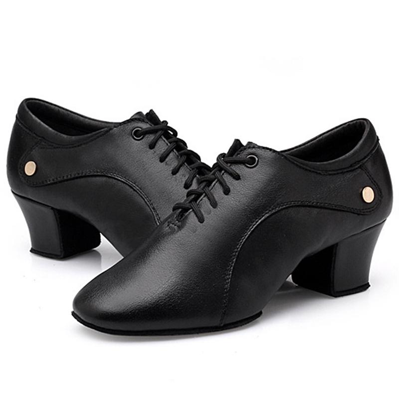 Echtes Leder Neu Damen Tanz Zehen Obermaterial Rindsleder Mittelhoch Absatz Latein Tanz Moderner Tanzschuhe Damen Weiche Sohle Sportschuhe