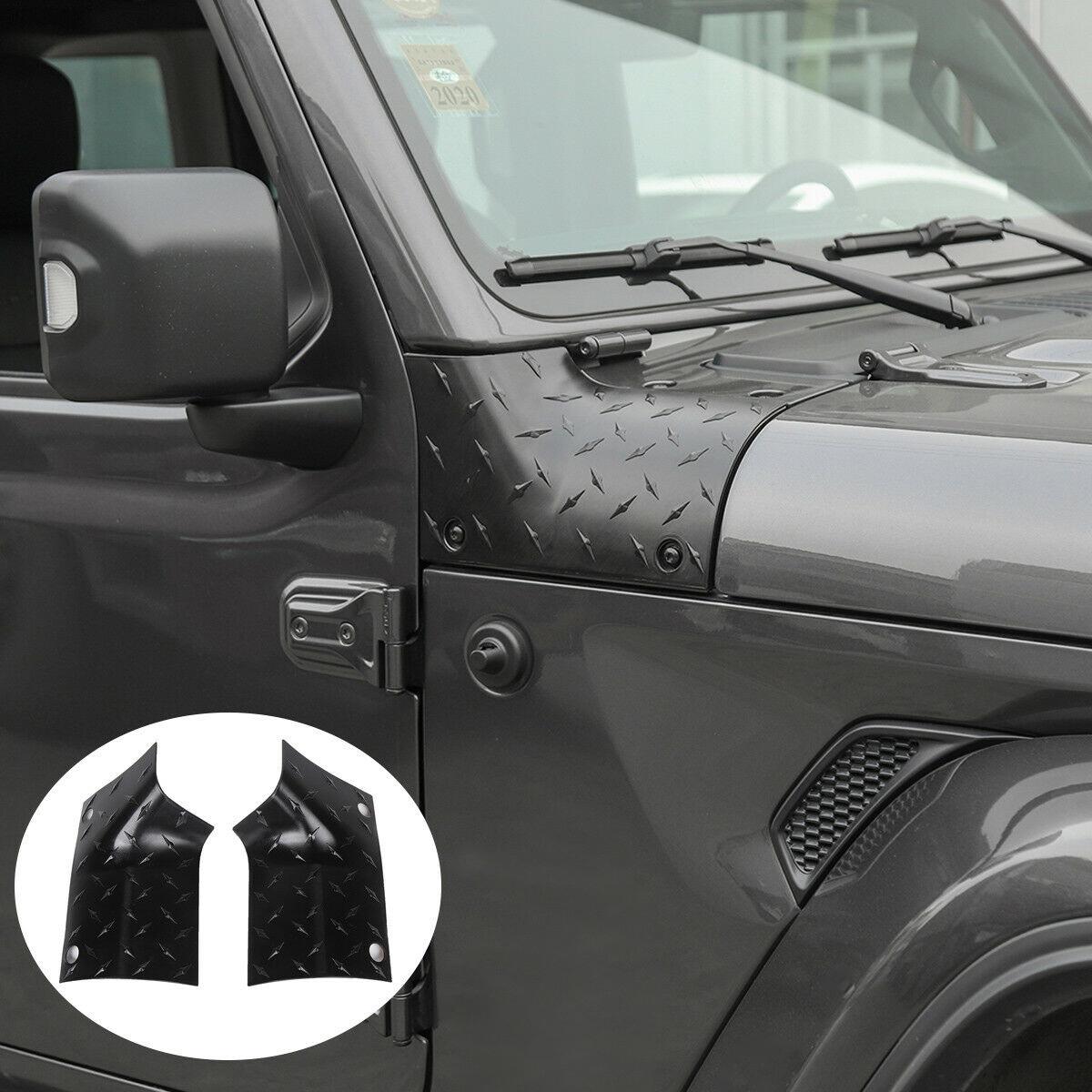for Jeep Wrangler JL JT 2018+ 2Pcs Cowl Body Armor Corner Deco Cover Accessories чёрный