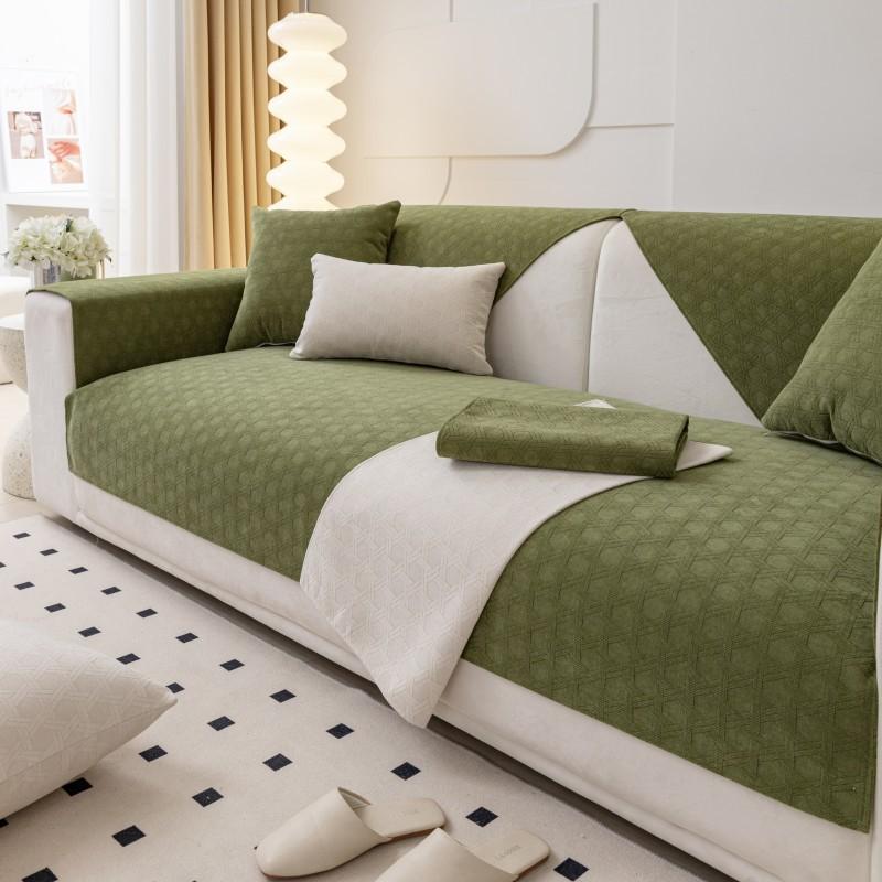 Light Luxury Style Sofa Cushion Modern Simple Solid Color Fabric Anti-slip Sofa Cushion Chenille All-season Cover Cover
