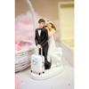 Figurine de mariage - SUJ4991 - Couple de mariés - Noir et blanc - 17.5 cm - Résine