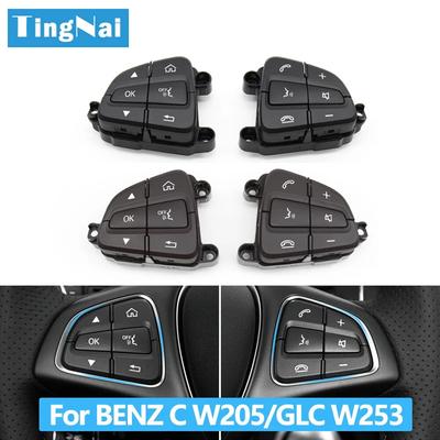 W205 W253 Araba Çok Fonksiyonlu Direksiyon Simidi Kontrol Anahtarı Düğmeleri BENZ C GLC Sınıfı W205 W253 A0999050200 A0999050300 İçin