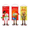 Christmas Decoration Hanging Flag: Santa Claus & Snowman Wall Ornament