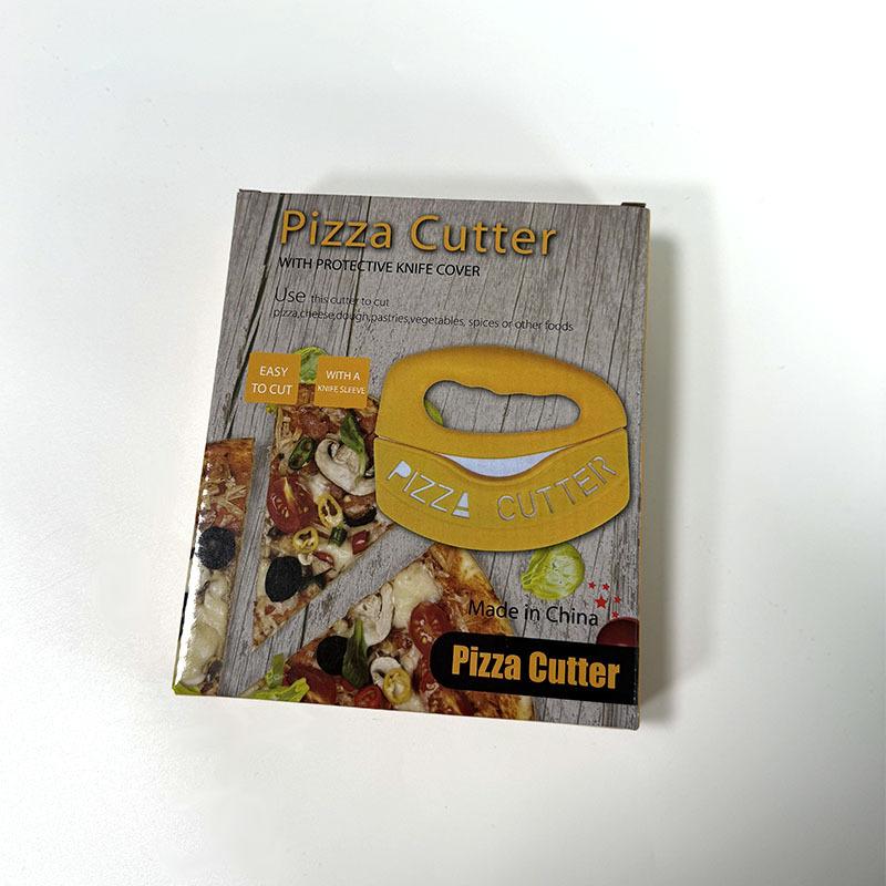 

1Pc Half-circle Pizza Knife with Protective Cover, Multi-purpose Stainless Steel Cutter color box packaging