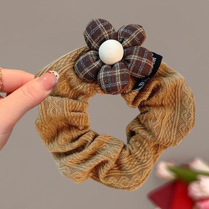 Versatile Plaid Bow Scrunchie Hair Tie - Elegant Women's Ponytail Accessory