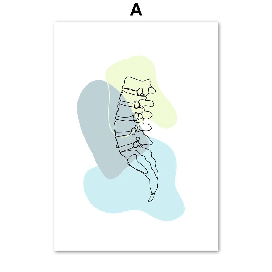 

Минимальная абстрактная анатомия позвоночника, ног, поясничного отдела крестца, колена, ребер, плакаты и принты, настенная живопись на холсте, гостиная, домашний декор 50x70cm No Framed