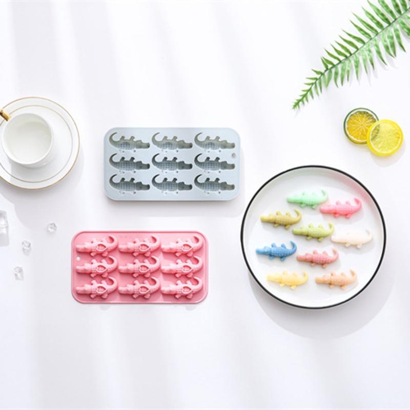 9 Cavity Crocodiles Silicone Mold For Baking Cake Chocolate Candy Making Food Safe Easy Releases Dessert Mould