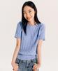 YALE Women'S Heritage Dan Cable Short Sleeve Round Knit Warm Grey
