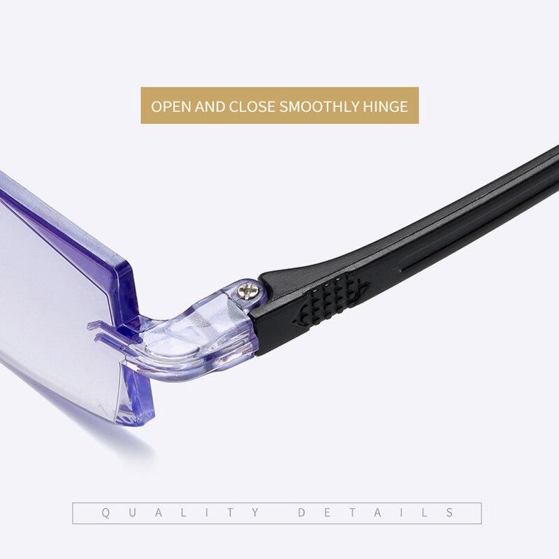Gafas para miopía sin montura con protección contra la luz/rayos azules para hombres y mujeres, material TR90, gafas para miopía -1,0 ~ -6,0