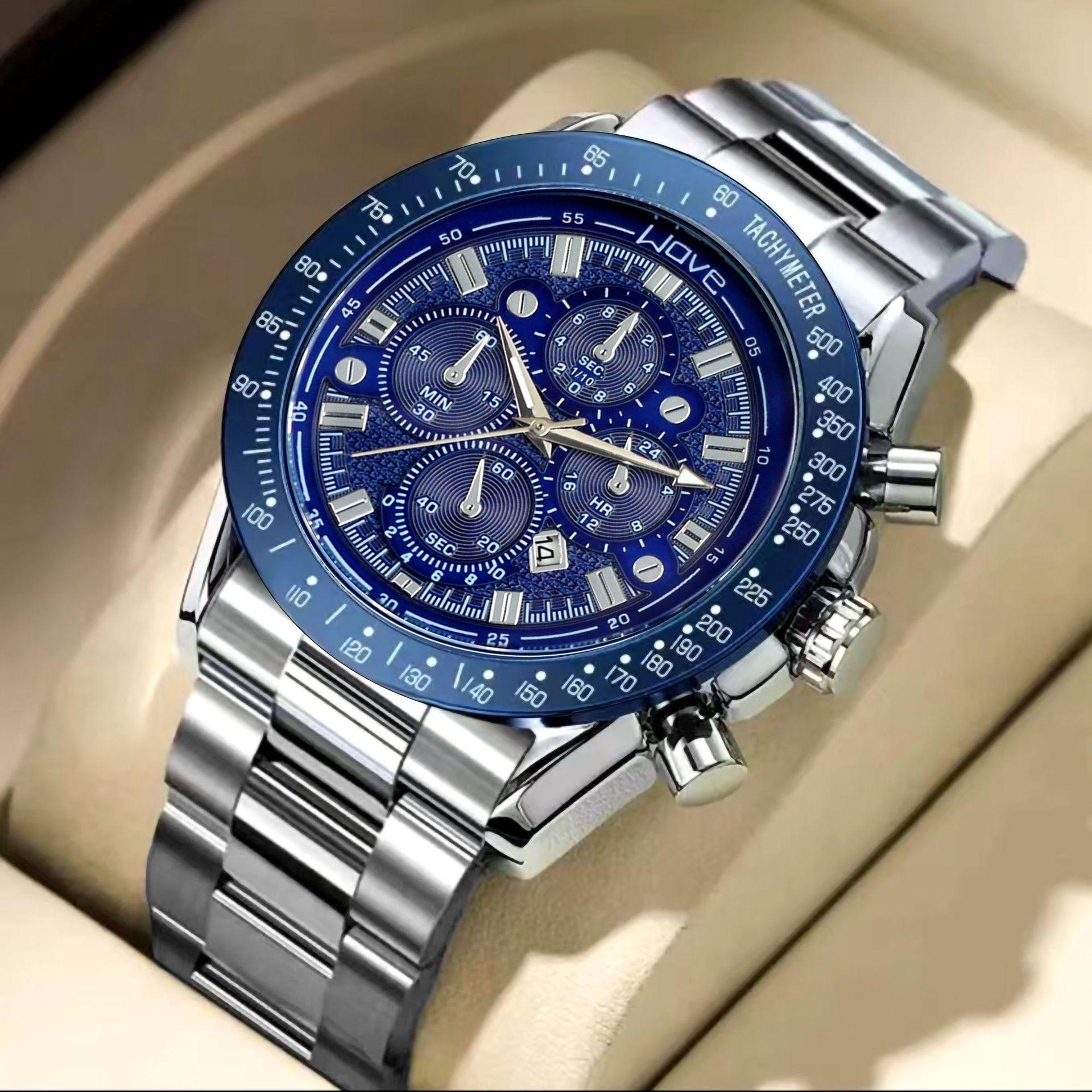 Round Steel Belt Quartz Watch European Men S Watch Luminous Calendar Watch Men S [naked watch]