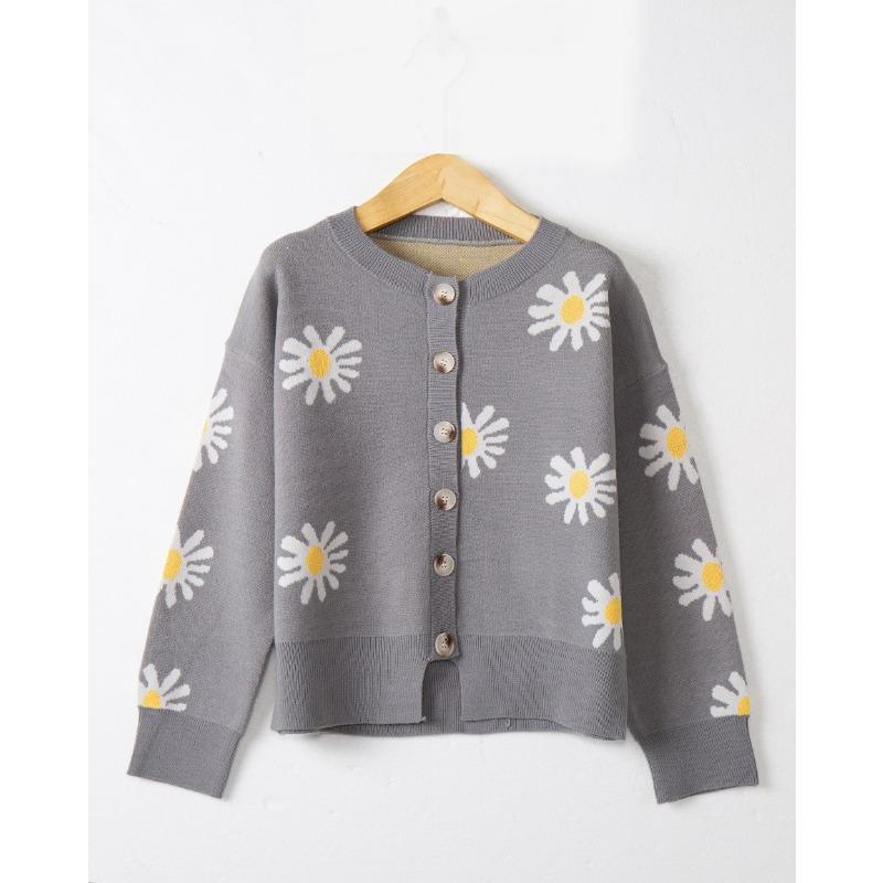 Women S Long Sleeve Knit Cardigan Floral Embroidered Loose Fit Daily Urban Wear