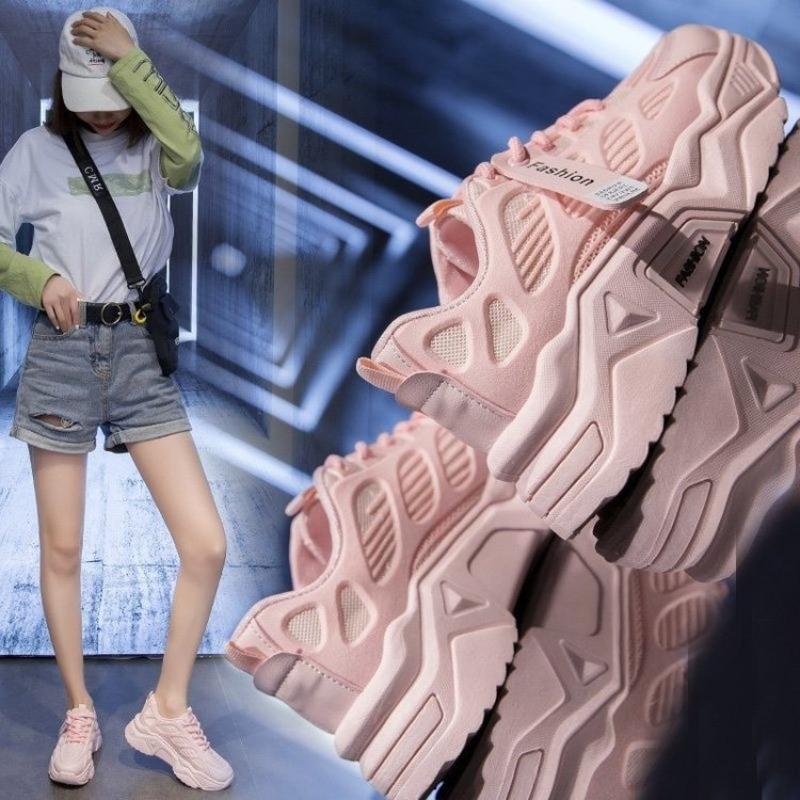 Shoes Women's Fashion Trend Spring New Breathable Sports Shoes Women's Platform Student Running Women's Shoes