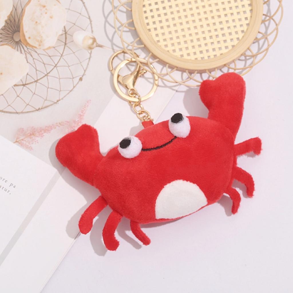 Cute Red Crab Plush Keychain Cartoon Lobster Doll Bag Pendant Charm Gift