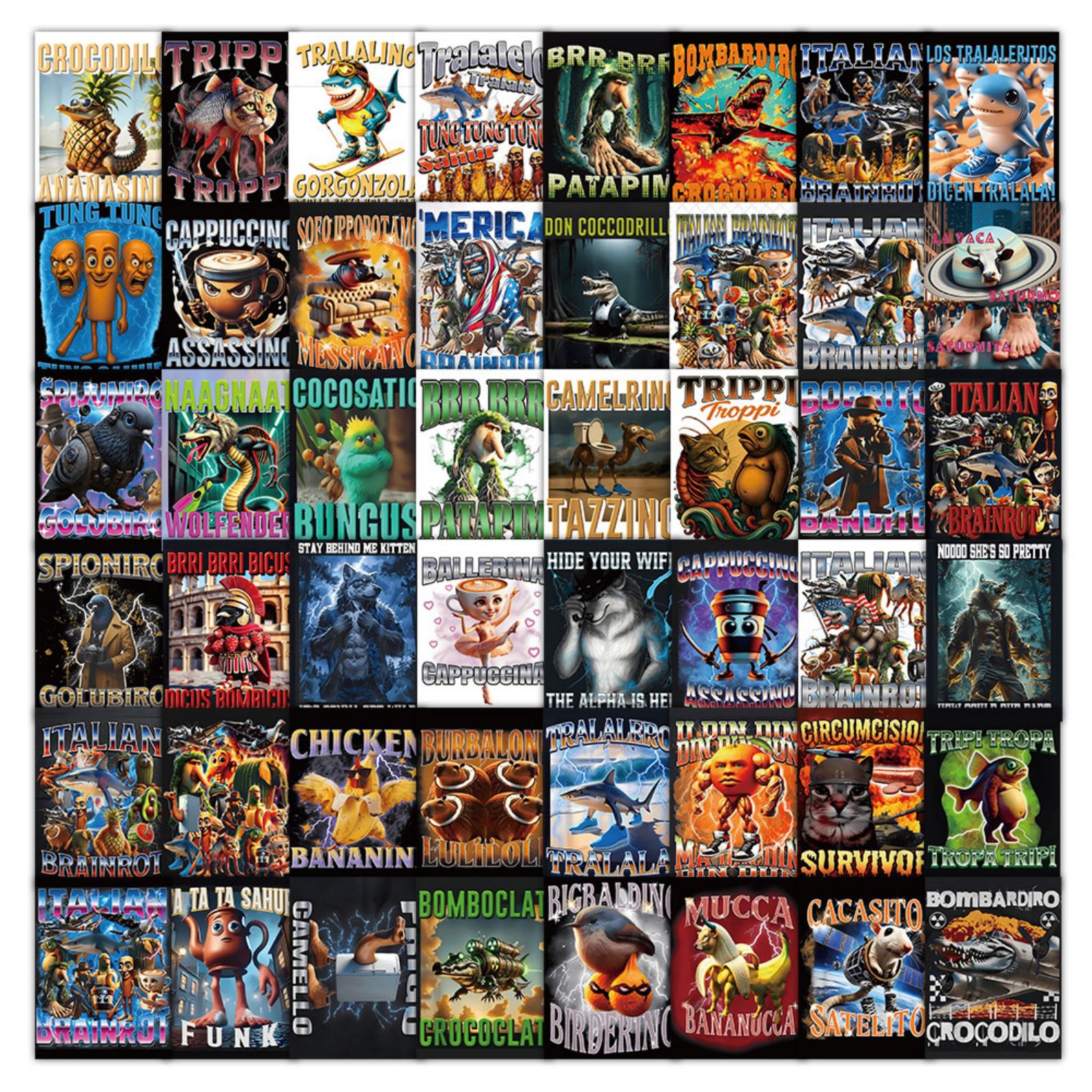 

50pcs Suitcase Stickers Scooter Computer Tablet Cartoon Decoration One Size