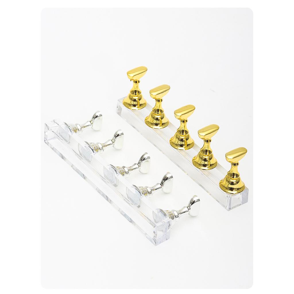 Acrylic Nail Art Practice Stands Magnetic Nail Tips Holders Training Fingernail Display Rack Manicure Tool for Nail Salon Home Use