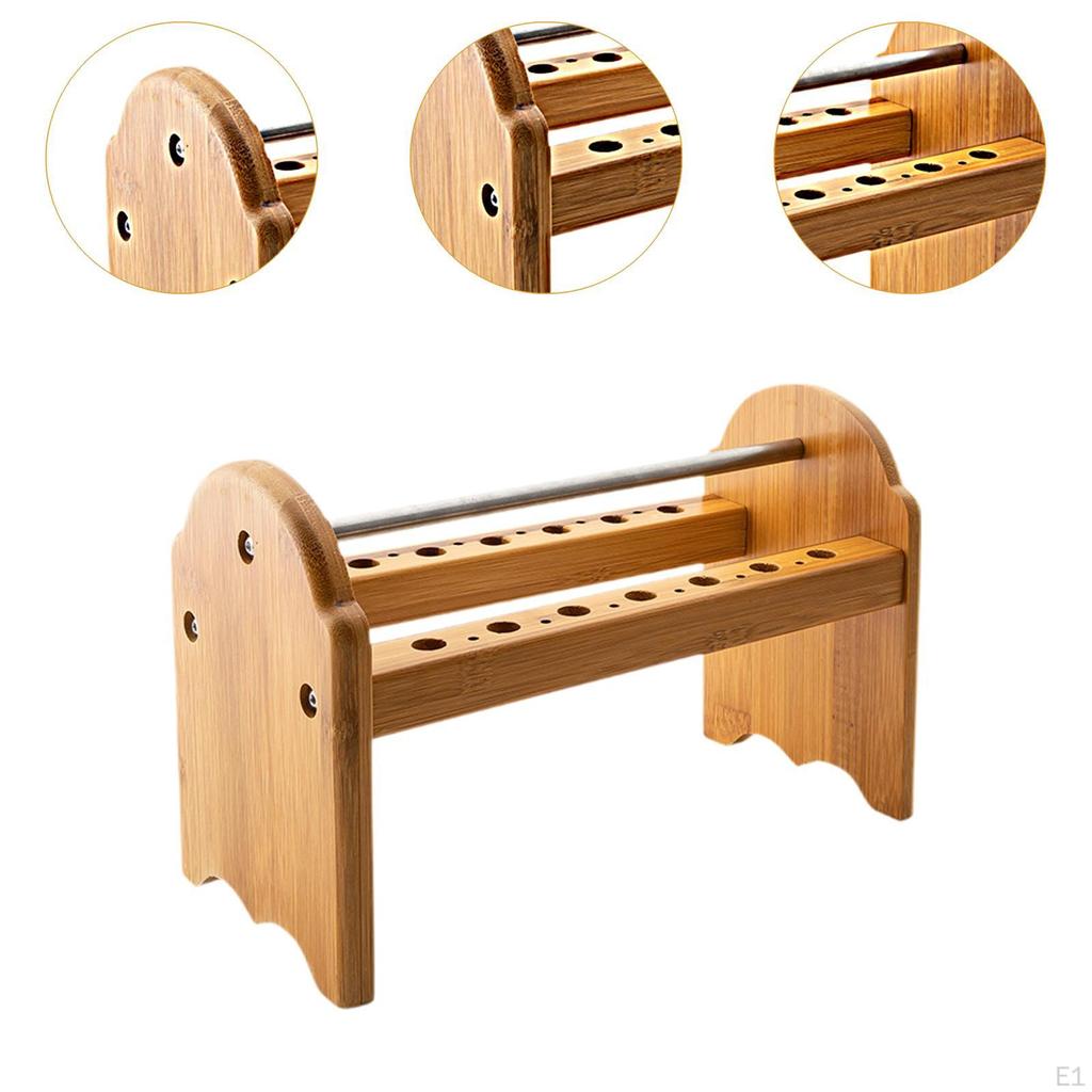 Suporte para ferramentas de reparo de óculos Suporte para ferramentas ópticas Chave de fenda de bambu para