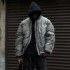 Winter Vintage Distressed Style Wrinkle Design Bomber Baseball Jacket Cotton American Hip Hop Coat Warm Parka