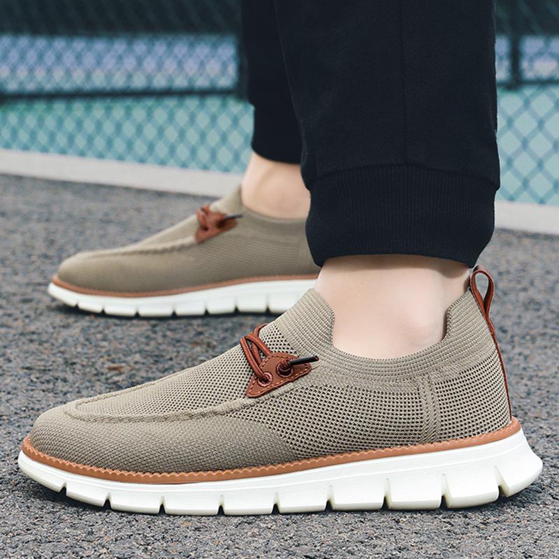 Fashion New Summer Men's Lazy Shoe One Step Fly Knit Breathable Mesh Surface Casual Versatile Soft Bottom Trendy Shoes Big Size 39-48