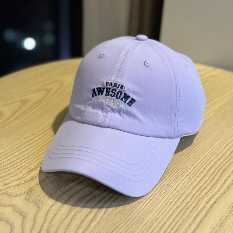 Three-Dimensional Letter Embroidery Baseball Cap Men'S And Women'S Quick-Drying Sun Protection Cap Dome Letter Printing Sunshade