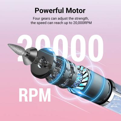 LINMANDA Professional Electric Nail Drill Machine Cordless Rechargeable 3 Speed Portable Efile for Thick Toenails Home Salon Kit