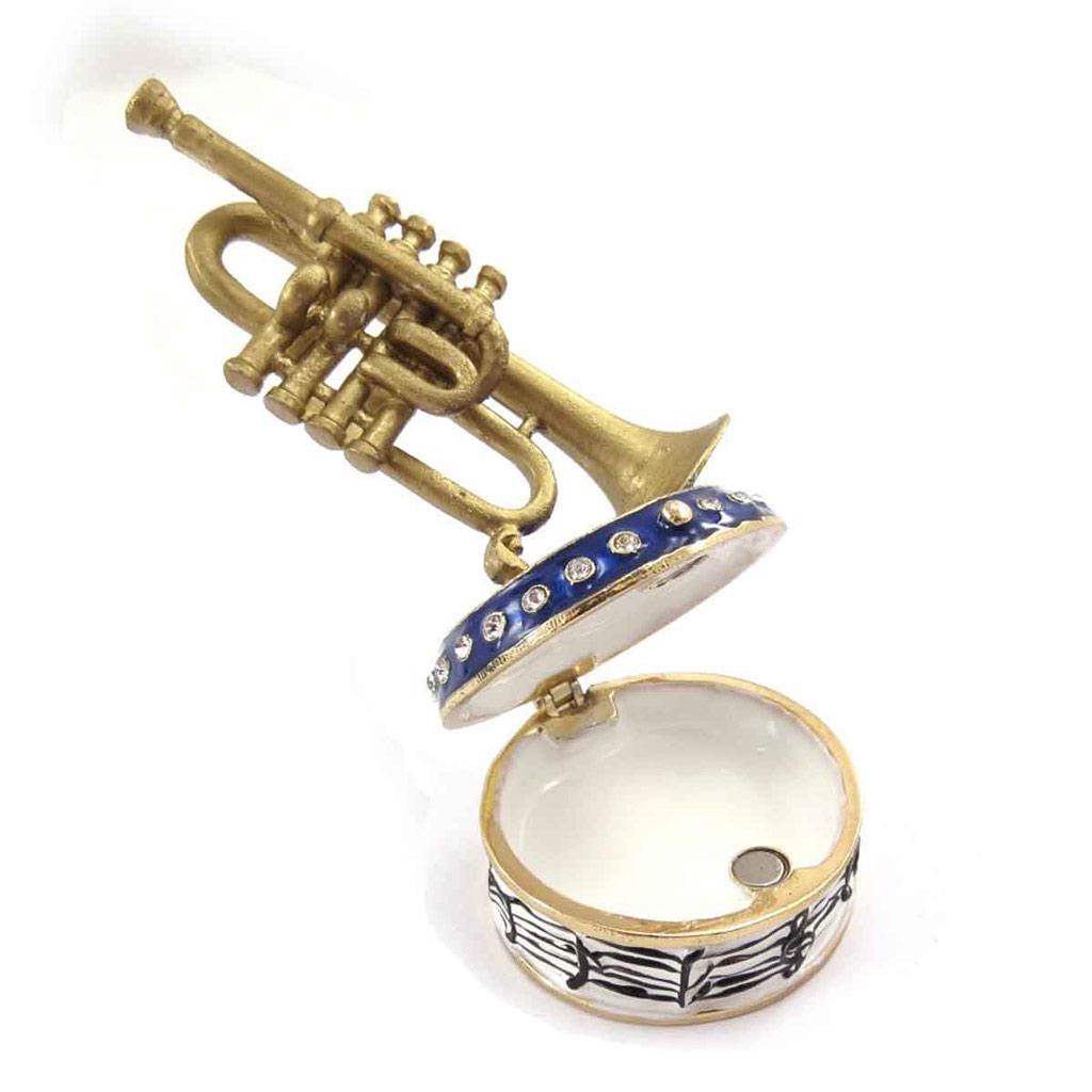 Les Trésors De Lily [J7385] - Golden Blue 'Trumpet' Jewelry Box