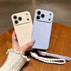 Matte for  Solid Color Lanyard Case for For Iphone 1 16 17 Pro Max 11 12 13 14 Wrist Strap Soft Liquid Silicone Cover