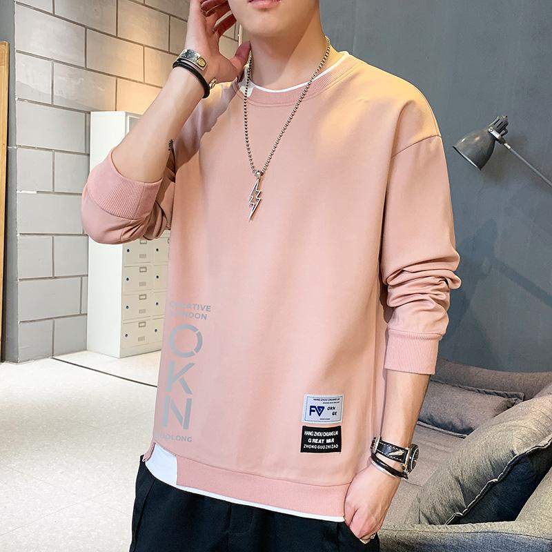 New Spring and Autumn Men's Sweatshirt Casual and Versatile Young Handsome Long-sleeved T-shirt Round Neck Men's Clothing