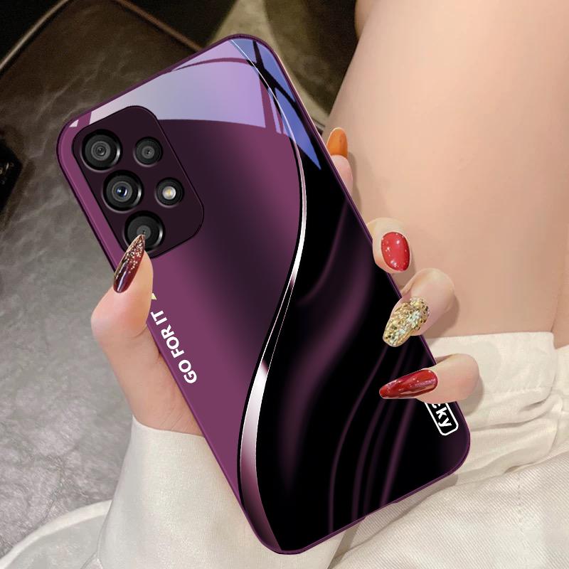 Coffee Brown Lucky For Samsung Galaxy Note 8 9 S10 Plus S20 S21 FE S23 Ultra A70 72 73 50 51 52 53 Tempered Glass Phone Case