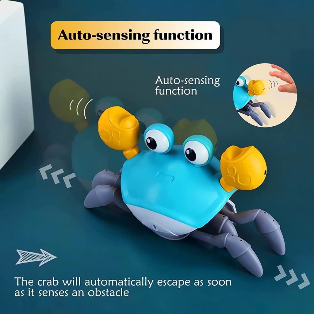 1pc Escape Crab Auto-sensing Function Children Crawling Avoiding Obstacles Electronic Pet With Music