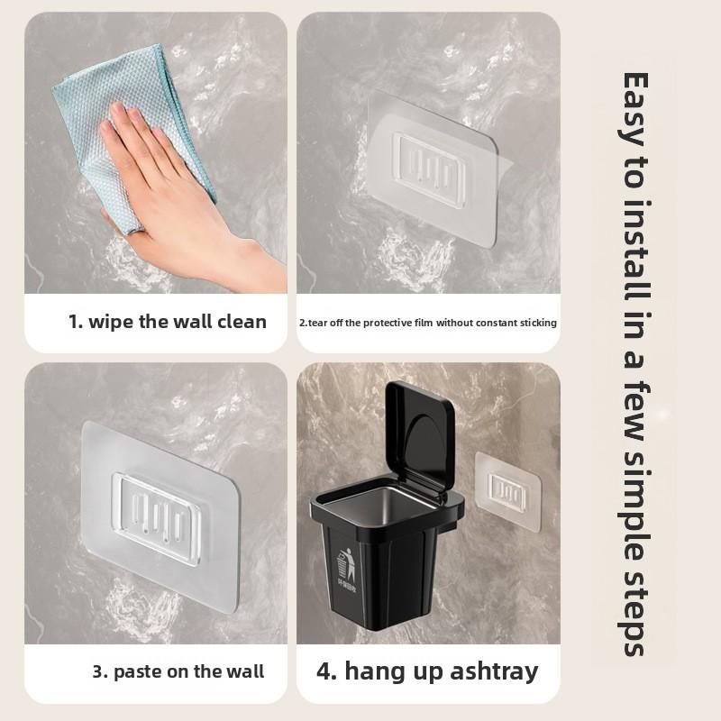Wall-mounted high-value trash can ashtray household decoration personalized living room creative ornament with cover anti-fly ash smoke