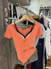 Heart-Shaped V-Neck Lace-Up Long-Sleeve T-Shirt