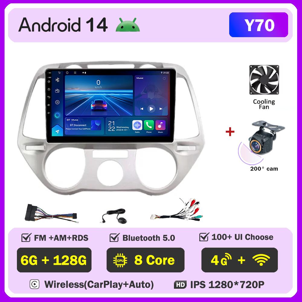 For Hyundai I20 I20 2008 - 2012 Car Radio Player Car Carplay Screen Autoradio Mirror Link Car Intelligent Systems Touch Screen