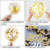 Black Gold And Silver Balloon Happy Birthday Aluminum Film Confetti Balloon Set Birthday Wedding Scene Decoration