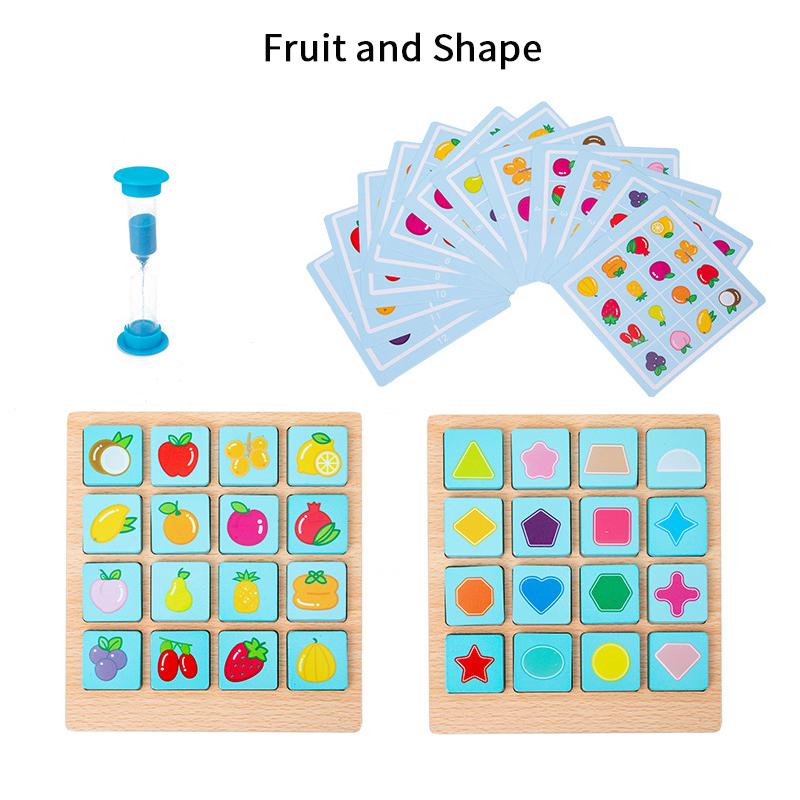 Children Wooden Puzzle Board Game Instant Po Memory Chess Baby Montessori Early Learning Educational Toys For Kids Gifts