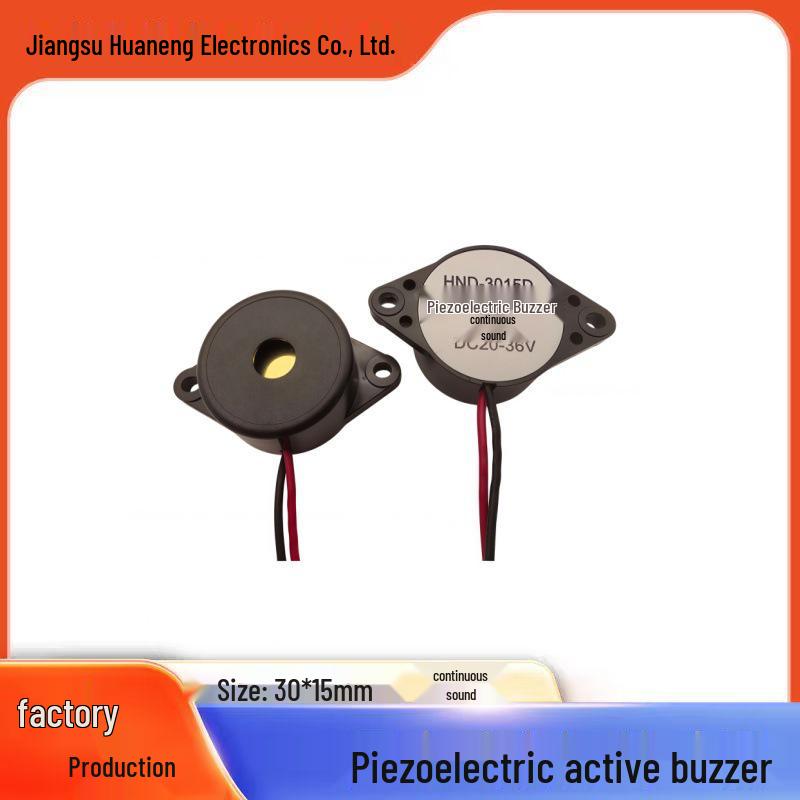 

HND-3015D Piezoelectric Active Buzzer, DC20-36V, Continuous Sound, Black, Single Hole Emission