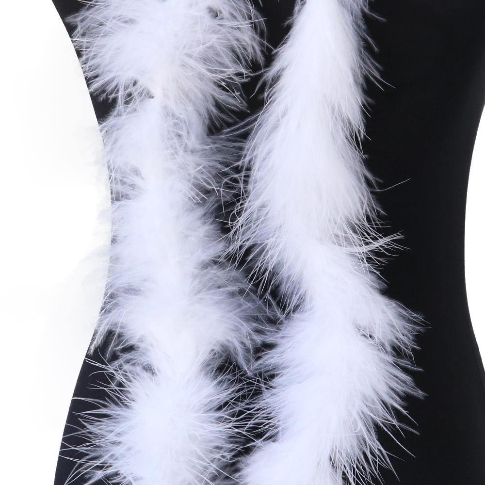 2 Meter Natürliches Truthahnfedern Boa 11g für DIY Bastel Schal Tuch Dekoration Flauschiges Federboa Nähen Kostüm Kleid Weihnachtsbaum Dekoration