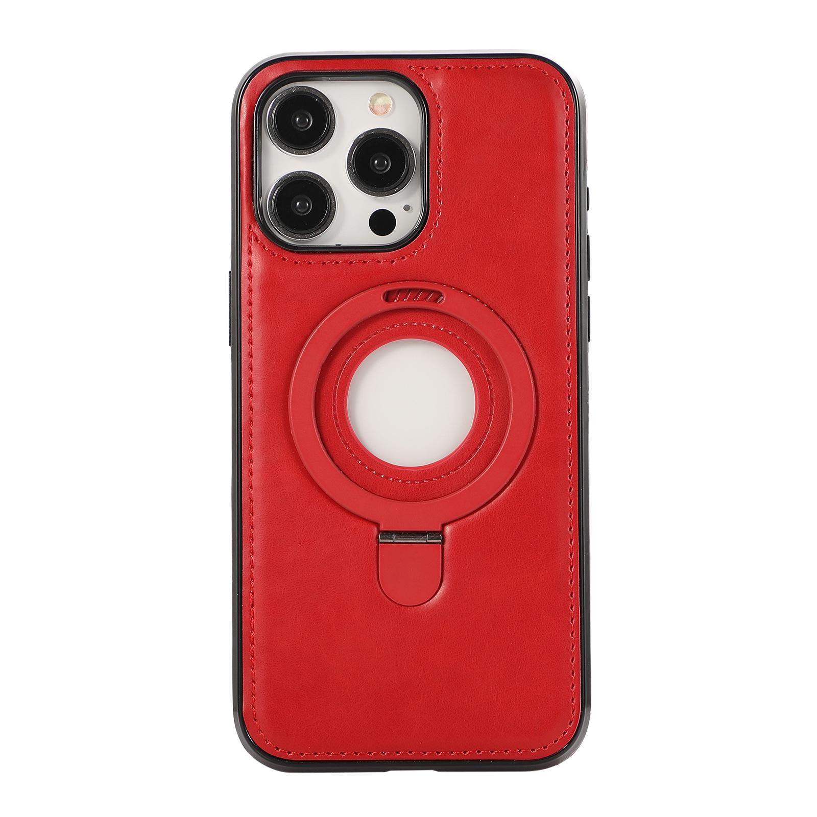 

Apple 15 Pro Max Magnetic Leather Case with Wireless Charging and Stand Ring for 16 Plus. 16 Plus