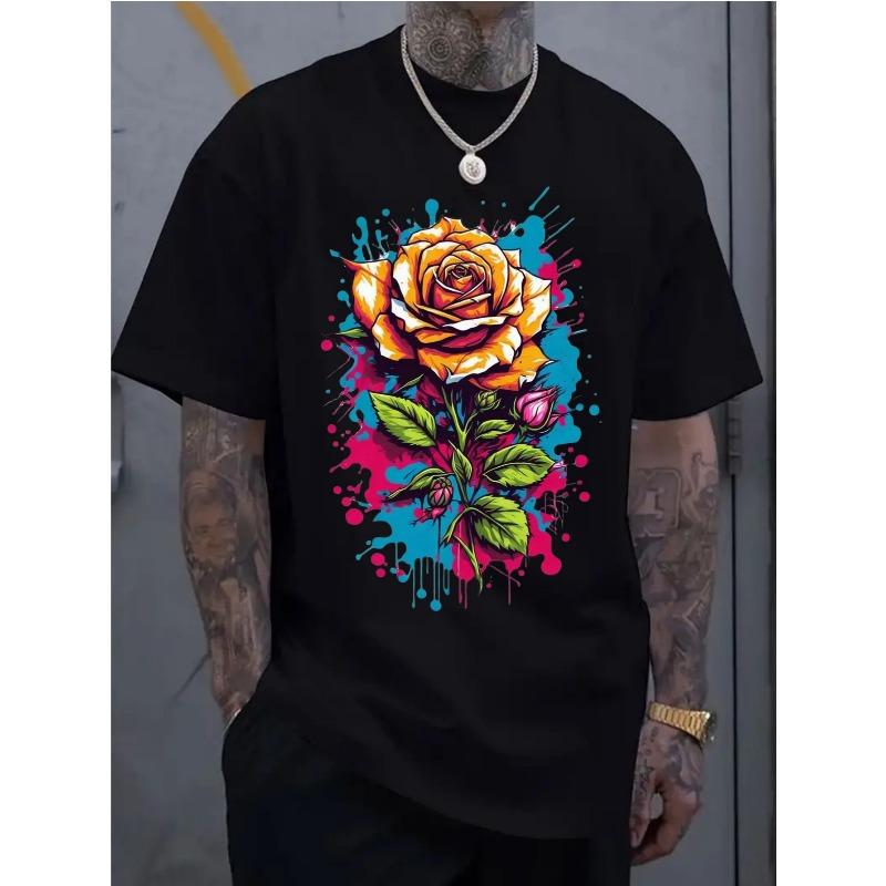 

European sizes Men s Crew Neck T-Shirt - Short Sleeve Casual Summer Gym Wear Suitable for Travel, Beach M чёрный