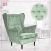 Diana Scandinavian Wing Chair Family Furniture Mint Pistachio Suede