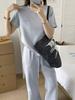 Korean Style Embroidered T-shirt & Wide-Leg Pants Two-Piece Set - Women's Summer Fashion Sportswear